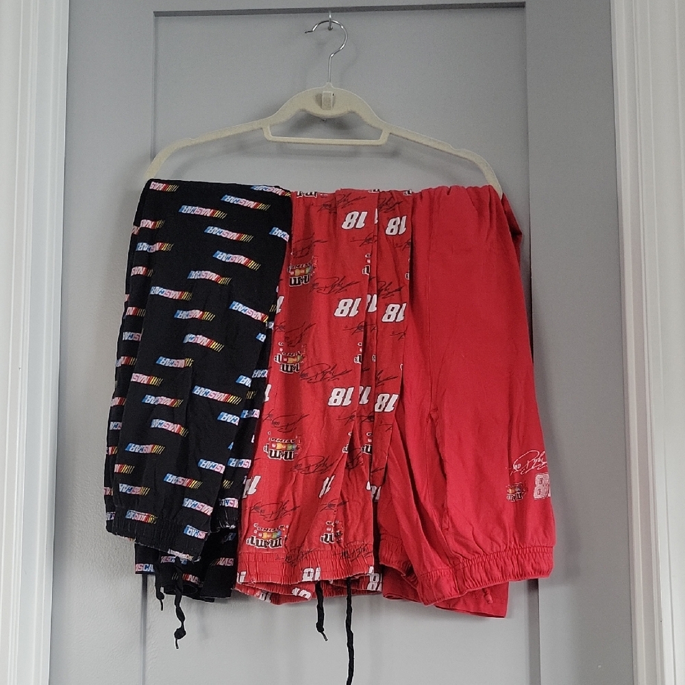 Kids Red & Black Race-Print Lounge Pants